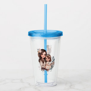 Copo De Acrílico Mãe e filha adoráveis personalizadas (3)