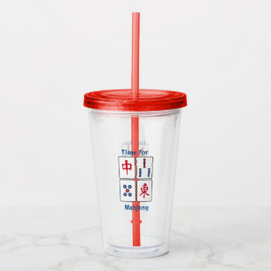 Copo De Acrílico Mahjong Game Azulejo Acrylic Tumbler