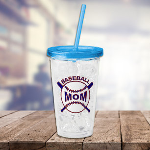 Copo De Acrílico Mamã azul do basebol personalizada