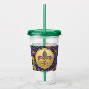 Copo De Acrílico Mardi Gras Fleur de lis