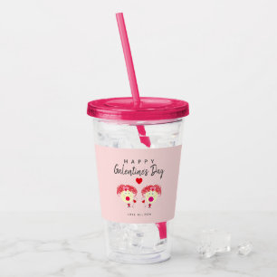 Copo De Acrílico Melhor Amigo Galentine Day Blush Pink Hearts Name