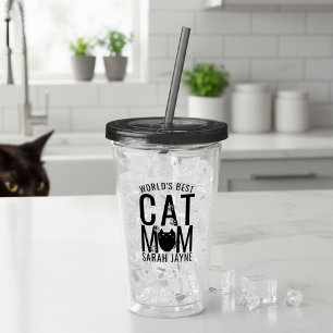 Copo De Acrílico Melhor Gato Mãe Personalizada em acrílico