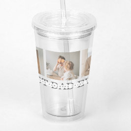 Copo De Acrílico Melhor Pai De Foto E Cinza De Colagem Moderna