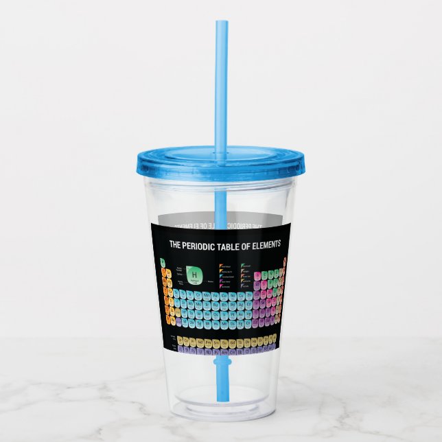 Copo De Acrílico Mesa periódica dos elementos travesseiro decorativ (Frente)