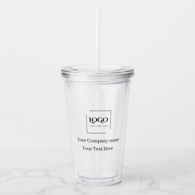 Copo De Acrílico Modelo de logotipo personalizado elegante (Frente)