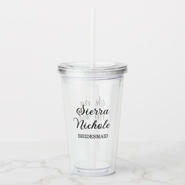 Copo De Acrílico Modern Bridesmaid Bridal Party Gifts (Frente)