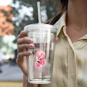 Copo De Acrílico Moderno Você É Flagrante Beleza Rosa Flamingo