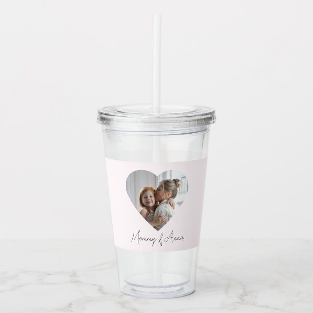 Copo De Acrílico Mom Custom Name & Photo | Acrylic Tumbler (Frente)