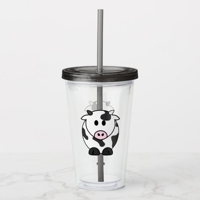 Copo De Acrílico Moo Tumbler – Cute Cow Cold Cup (Frente)