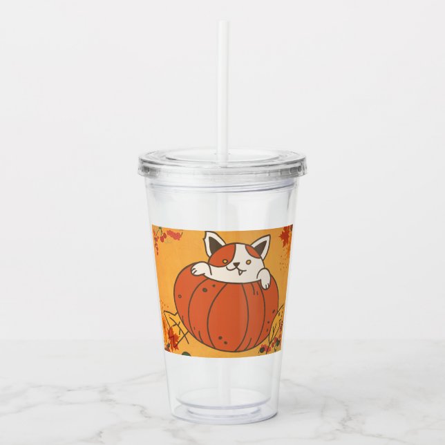 Copo De Acrílico Murugi Drinkware Collection PumkinPaws (Frente)