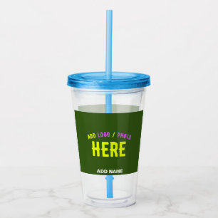 COPO DE ACRÍLICO NA MODA MODERNA FLORESTA PERSONALIZADA VERDE MARCA