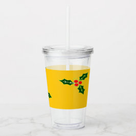 Copo De Acrílico Natal sagrado em laranja