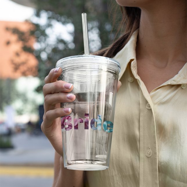 Copo De Acrílico Noiva de textura rosa e lacrimogênea (Criador carregado)
