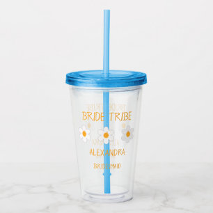 Copo De Acrílico Noiva Tribe Floral Bachelorette Bridesmaid