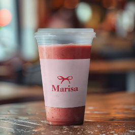 Copo De Acrílico Nome do Arco Rosa e Vermelho Personalizado