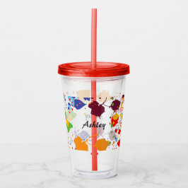 Copo De Acrílico Nome do Tabuleiro de Pintura de Abstrato de Corte