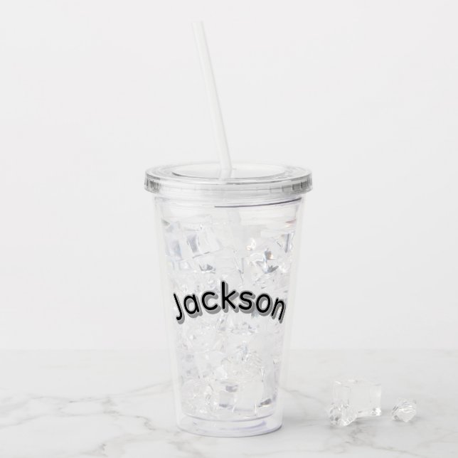 Copo De Acrílico Nome masculino Jackson, (Gelo frontal)