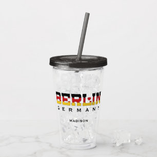 Copo De Acrílico Nome Personalizado Berlim Alemanha