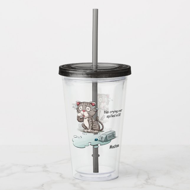 Copo De Acrílico Nome personalizado e texto a chorar Tumbadores de  (Frente)