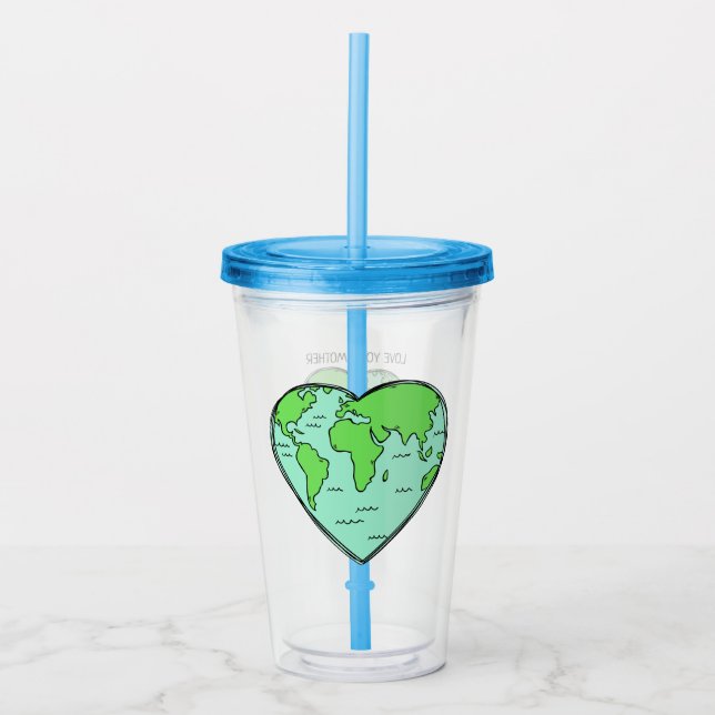 Copo De Acrílico Nome personalizado e texto Tumblers Earth Love (Frente)