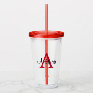 Copo De Acrílico Nome Personalizado Monograma Acrílico Tumbler