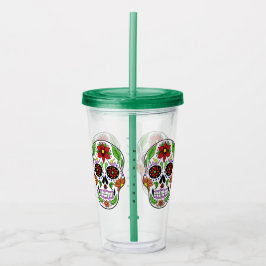 Copo De Acrílico Nome personalizado Sugar Skull Tumblers