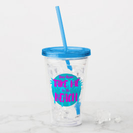 Copo De Acrílico Nome personalizado Summer Beach Vacing Blue Purple