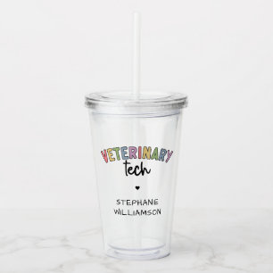 Copo De Acrílico Nome Personalizado técnico veterinário   Vet Techn