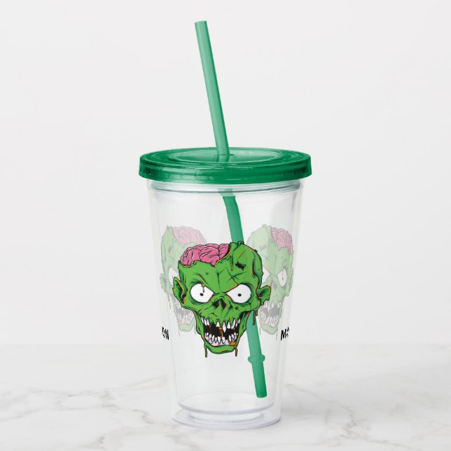 Copo De Acrílico Nome personalizado Zombie tumblers (Esquerda)