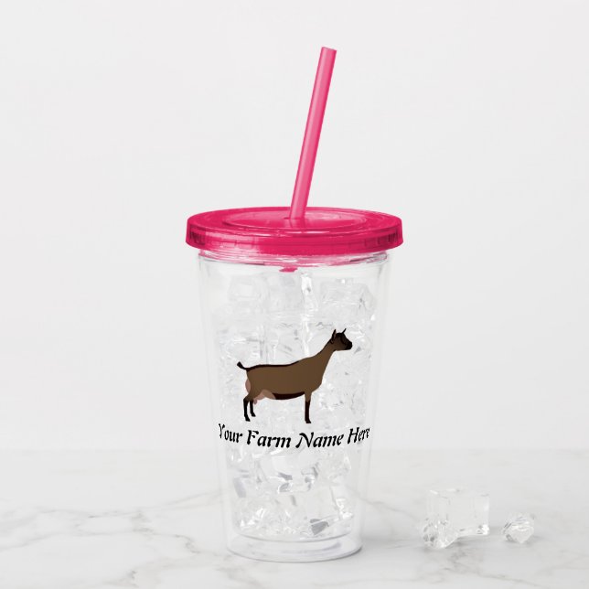 Copo De Acrílico Oberhasli Dairy Goat Personalizado (Gelo traseiro)