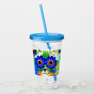 Copo De Acrílico Olhos de Flor de Gato