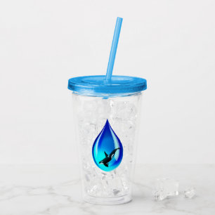 Copo De Acrílico Orca em gota d'água