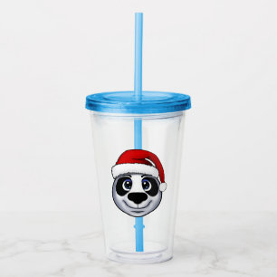 Copo De Acrílico Ornamento Cerâmico Panda de Natal
