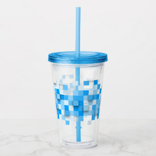 Copo De Acrílico Os quadrados de SlipperyJoe - mosaico moderno trab