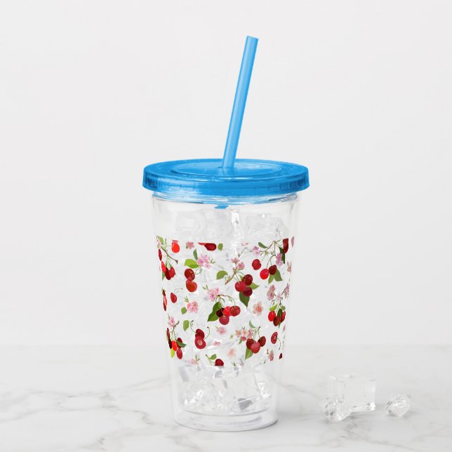 Copo De Acrílico Padrão Cherry 1 (Gelo traseiro)