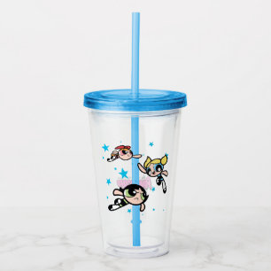 Copo De Acrílico Padrão de estrela de garotas do Powerpuff