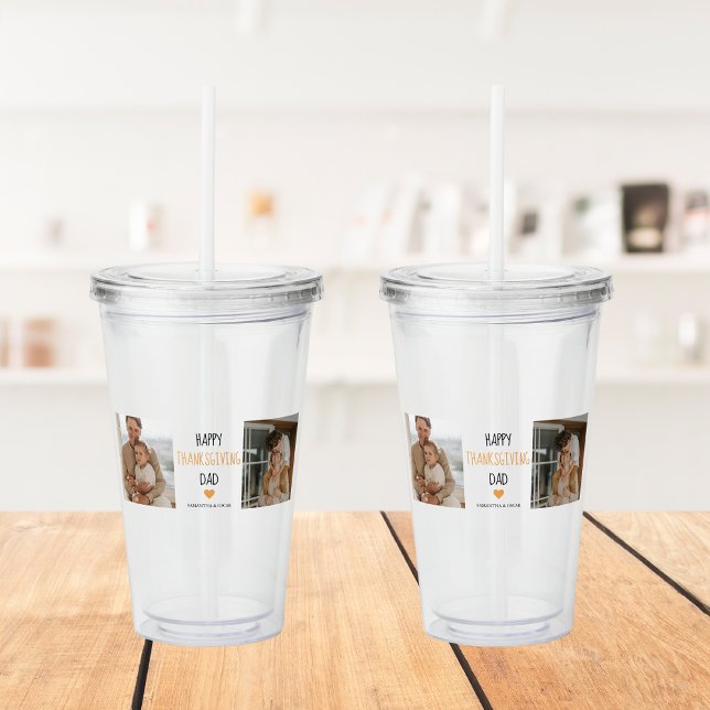 Copo De Acrílico Pai de Ação de Graças para Foto e Colagem Moderna (Criador carregado)