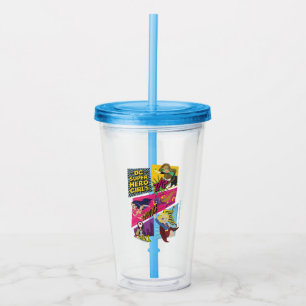 Copo De Acrílico Painéis de ação DC Super Hero Girls
