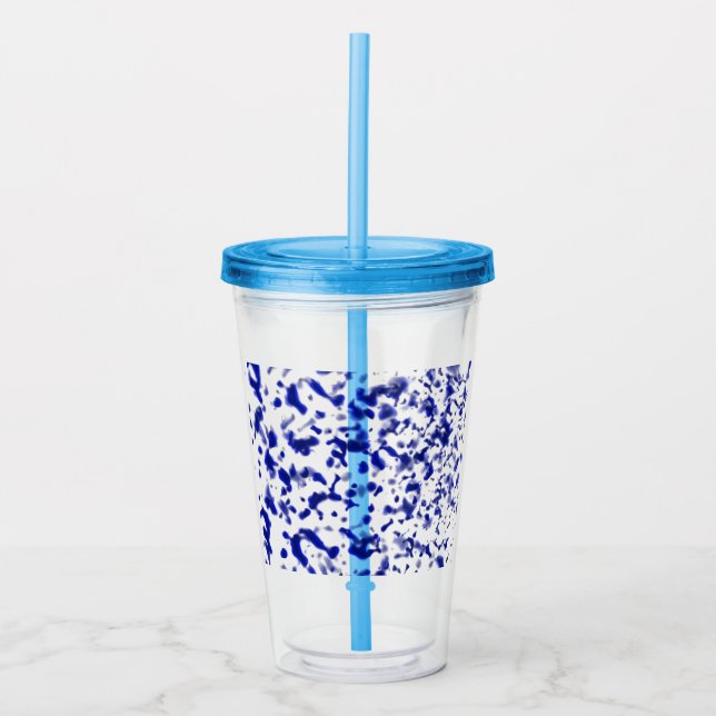 Copo De Acrílico Paint Spatter Blue (Frente)