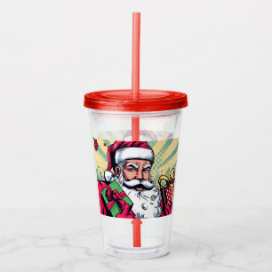 Copo De Acrílico Papai Noel/Boneco de neve de história em quadrinho