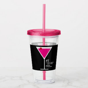 Copo De Acrílico Para ir cor da picareta da bebida do cocktail de