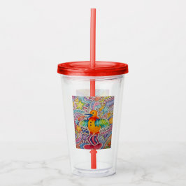 Copo De Acrílico Pássaro Amarelo Grande