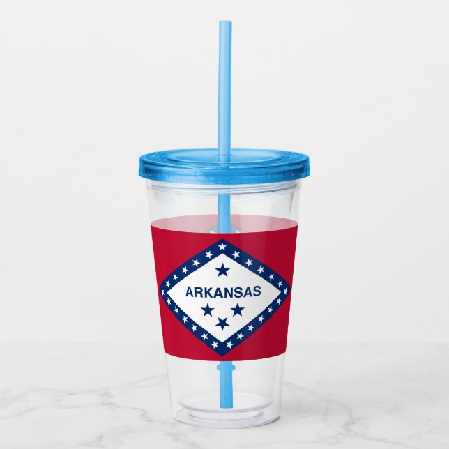Copo De Acrílico Patriotic Acrylic Tumbler com bandeira de Arkansas (Frente)