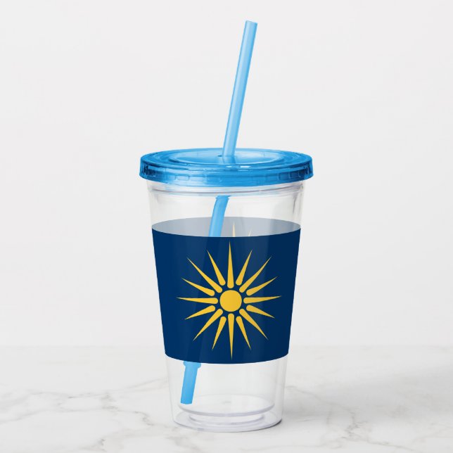 Copo De Acrílico Patriotic Acrylic Tumbler with flag of Macedonia (Verso)