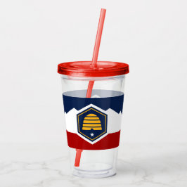 Copo De Acrílico Patriotic Acrylic Tumbler with flag of Utah, USA