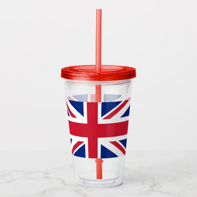 Copo De Acrílico Patriotic Tumbler com bandeira do Reino Unido (Frente)