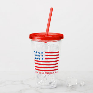 Copo De Acrílico Patriótico personalizado americano tirado mão