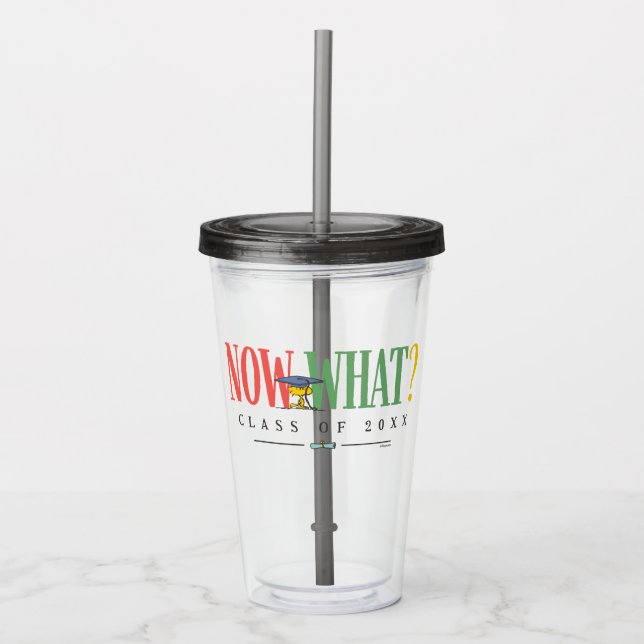 Copo De Acrílico Peanuts Woodstock Now What Graduation Funny Quote (Frente)