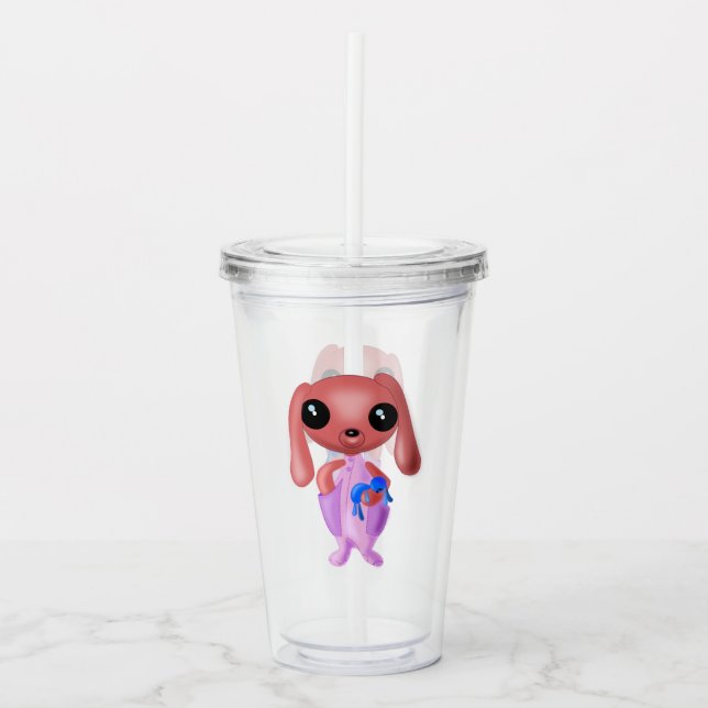 Copo De Acrílico Pequeno Coelho Acrílico Tumbler (Frente)