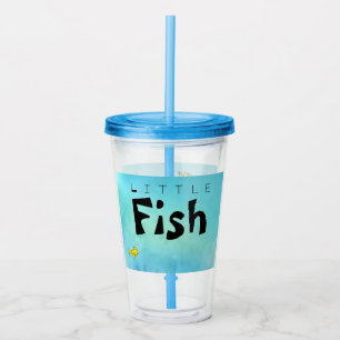 Copo De Acrílico Pequeno Peixe Grande Engraçado